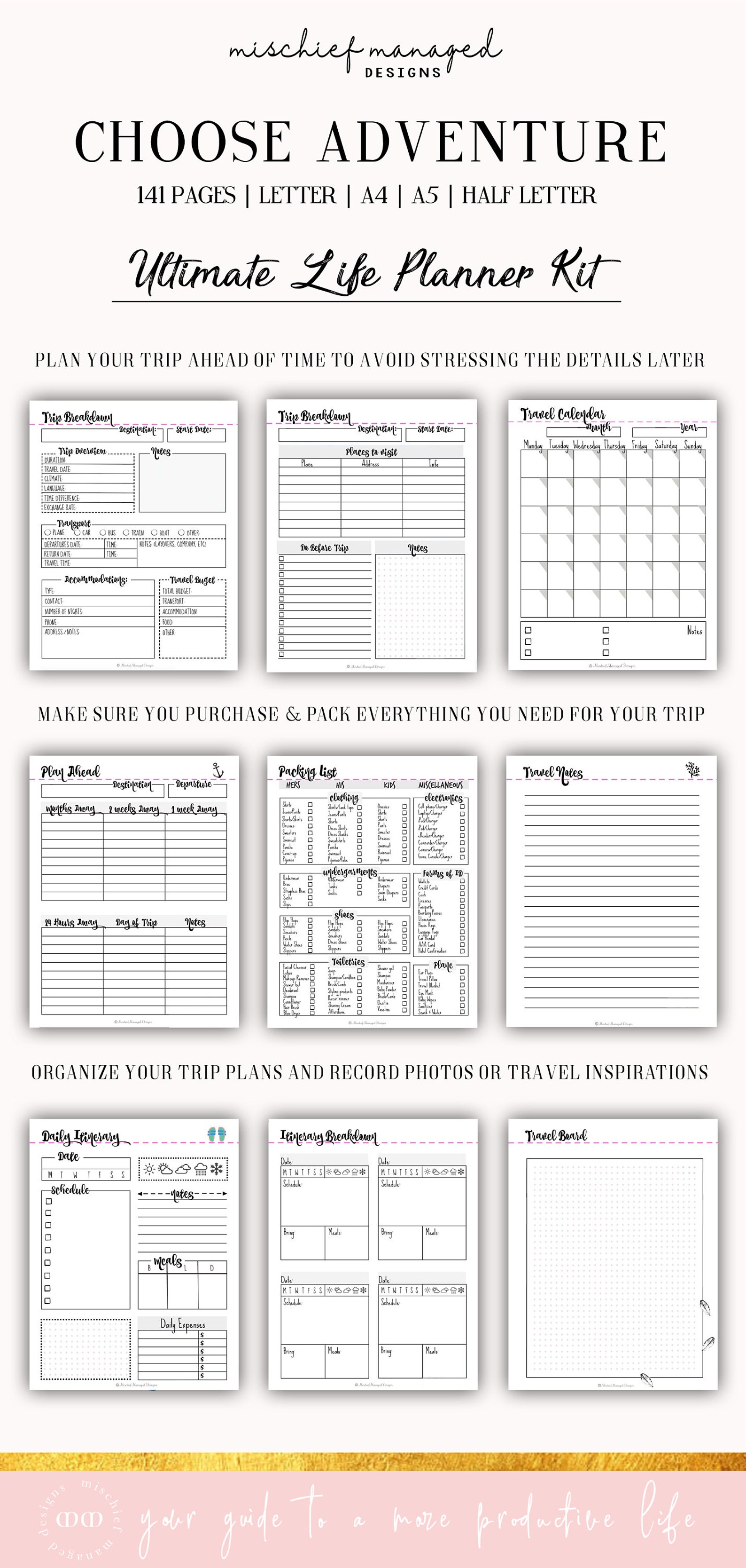 10-in-1 Ultimate Life Planner Kit 1st Edition Printable - Etsy