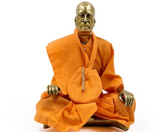 Brass Srila Prabhupada Statue, ISKCON Prabhupada Murti, Bhaktivedanta Swami Prabhupada Idol, Vaishnav Deity, Temple & Altar Decor