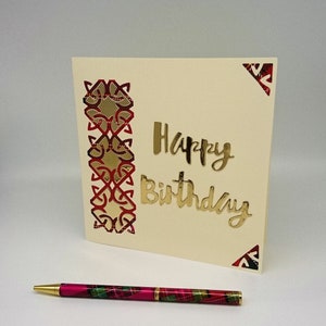 Scottish Tartan Happy Birthday Card Celtic Braid Design in - Etsy