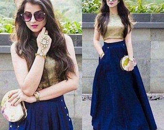 Indian style long skirt and store crop top