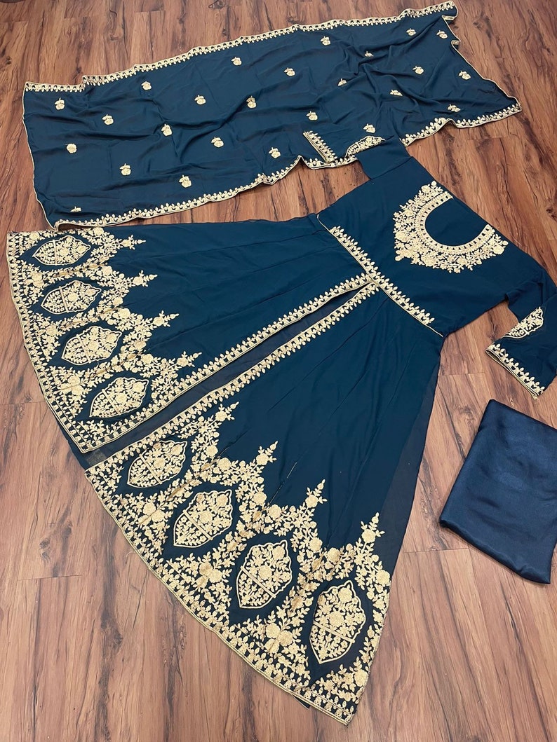 Teal Punjabi Suit Anarkali Suit. Indian Wedding Reception - Etsy