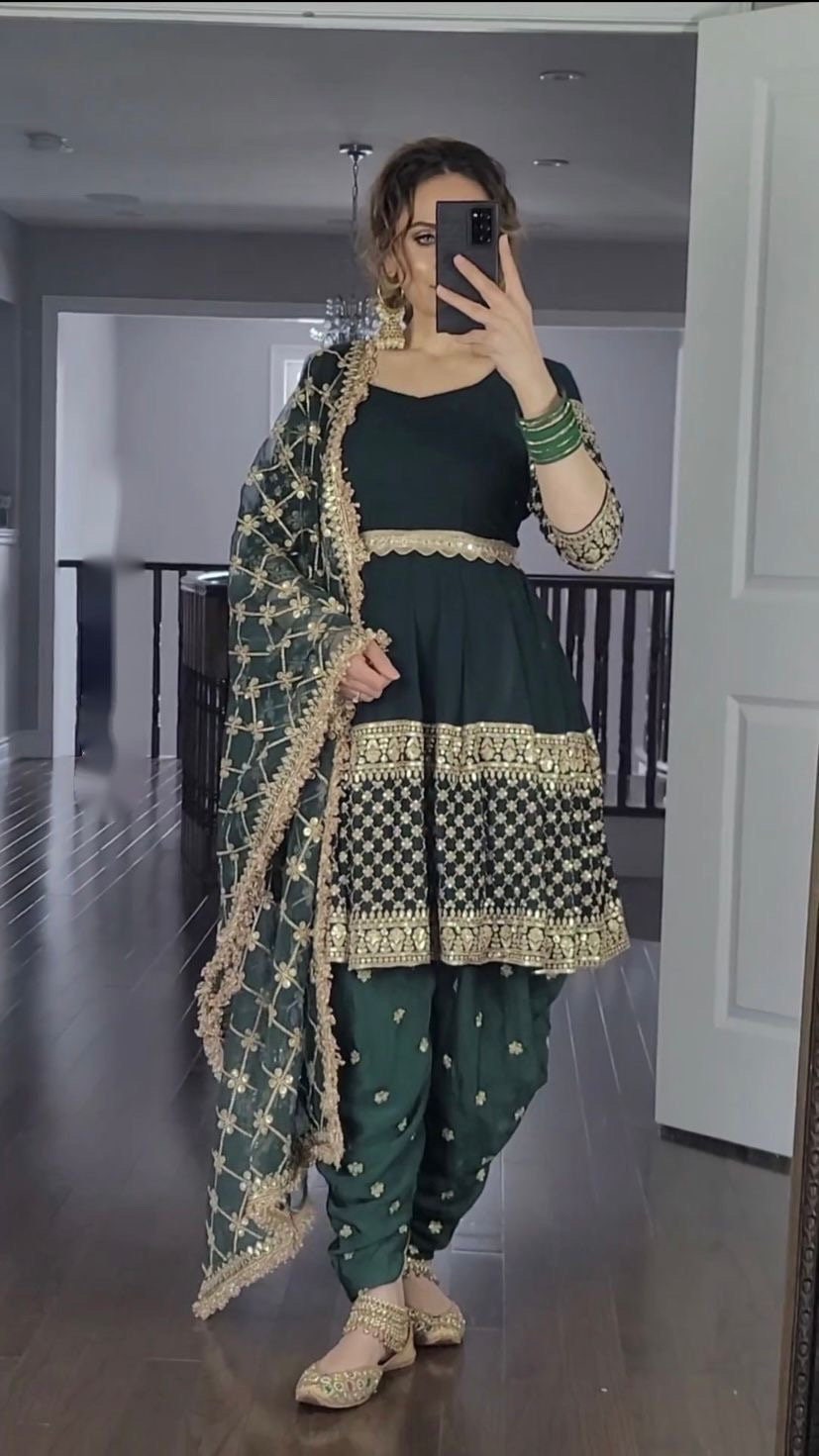 Patiala Salwar with short frock very easy cutting and stitching. - YouTube