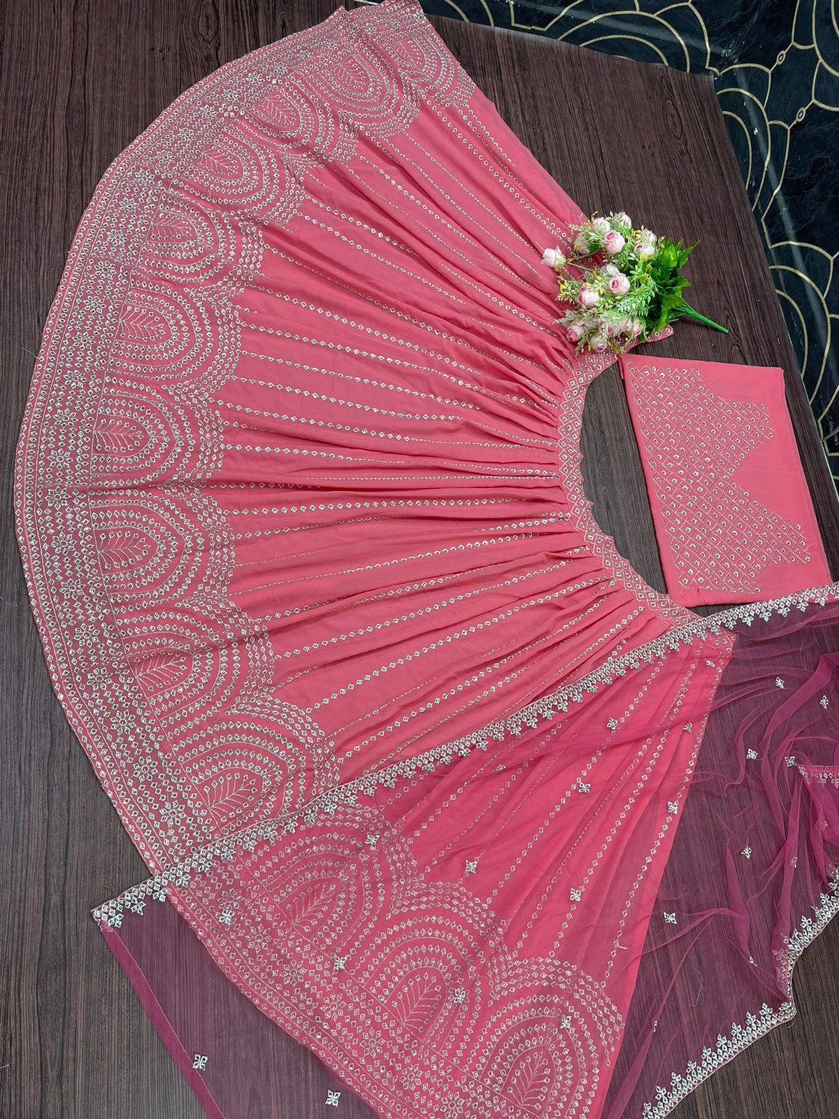 Indian Mehndi Night Pink Lehenga Girl Indian Wedding Lenga | Etsy