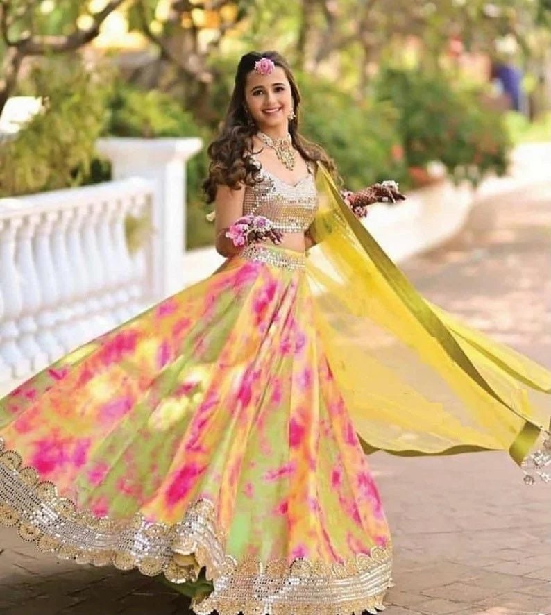 Haldi Special Multicolor Lehenga Choli 