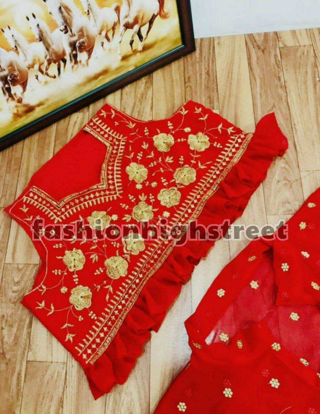 Red Lehenga With Blouse And Jacket Readymade Stitched Lehenga | Etsy