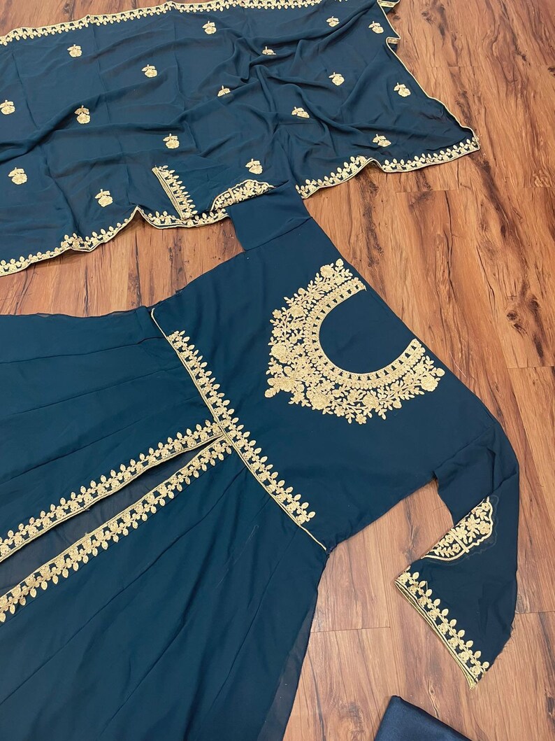 Teal Punjabi Suit Anarkali Suit. Indian Wedding Reception - Etsy