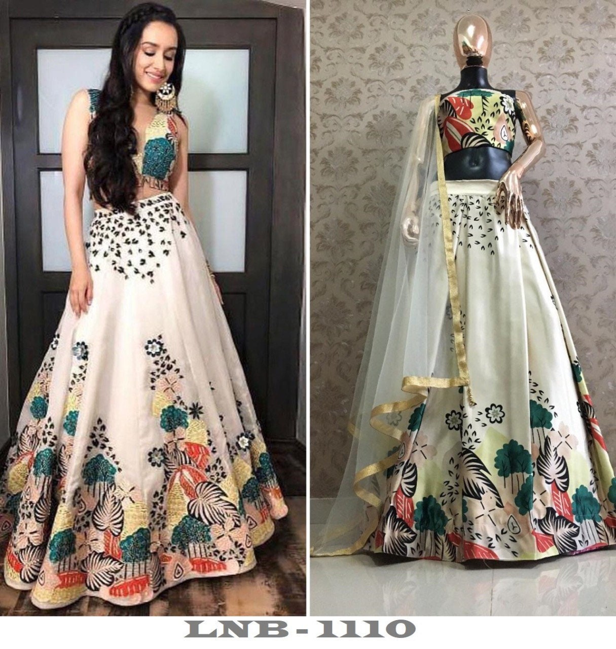 Buy Shraddha Kapoor Crop Top and Printed Lengha Skirt. Indian