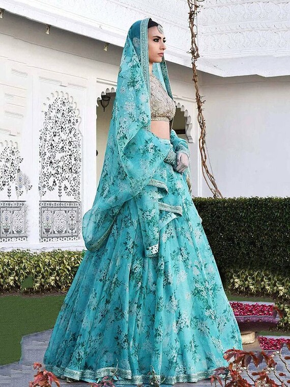 blue sabyasachi lehenga