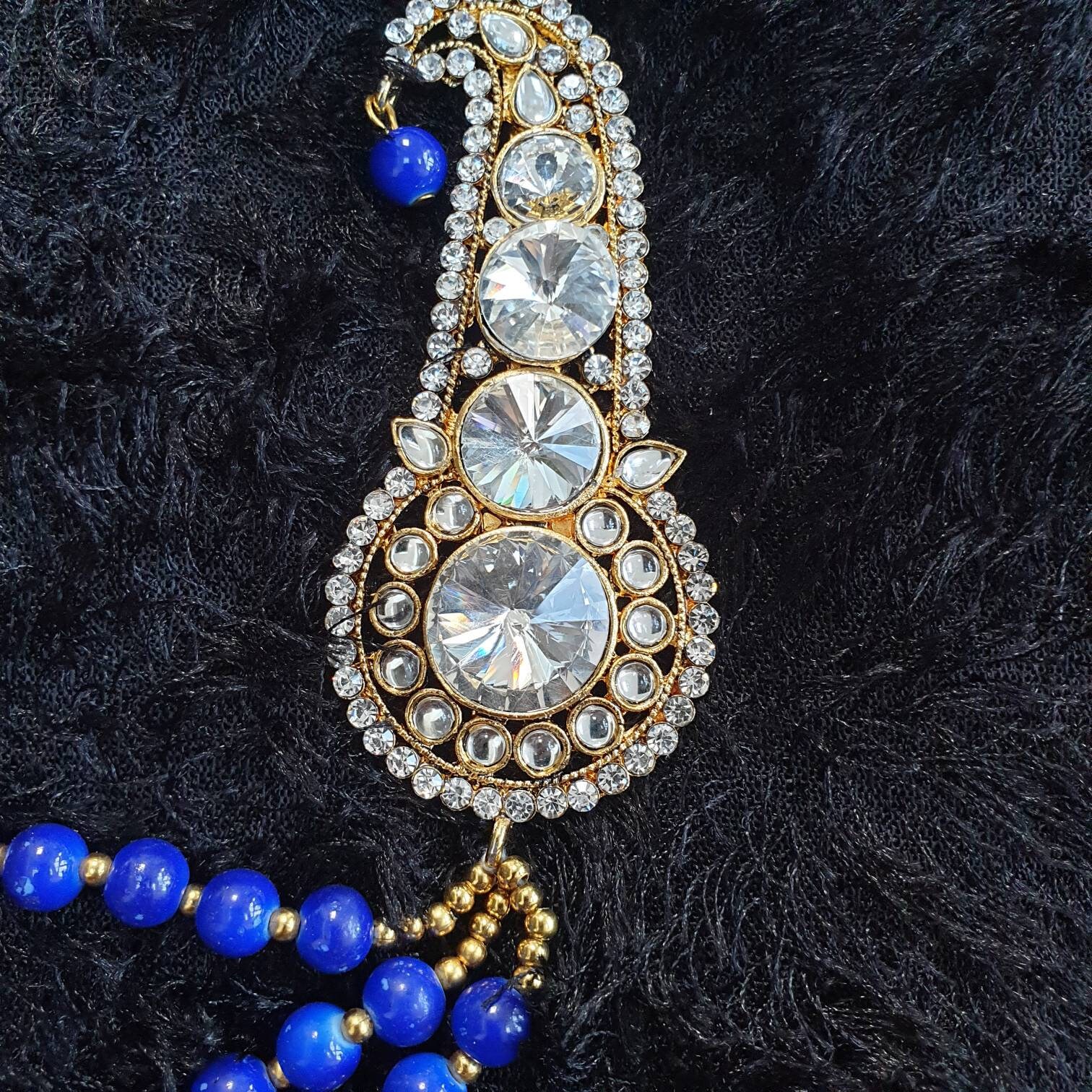 Blue pearl Sherwani brooch kalgi brooch grooms brooch Sikh Etsy