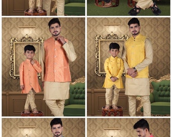 father and son party wear dress