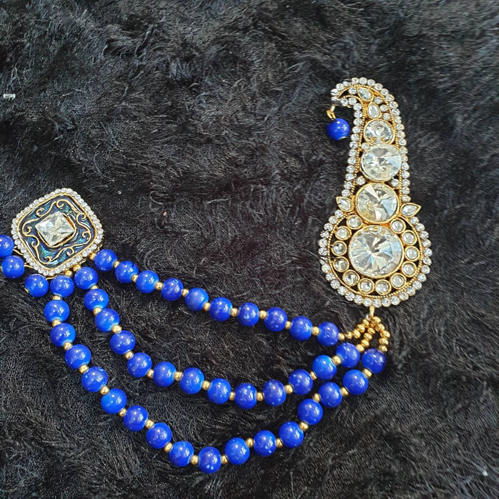 Blue pearl Sherwani brooch kalgi brooch grooms brooch Sikh Etsy