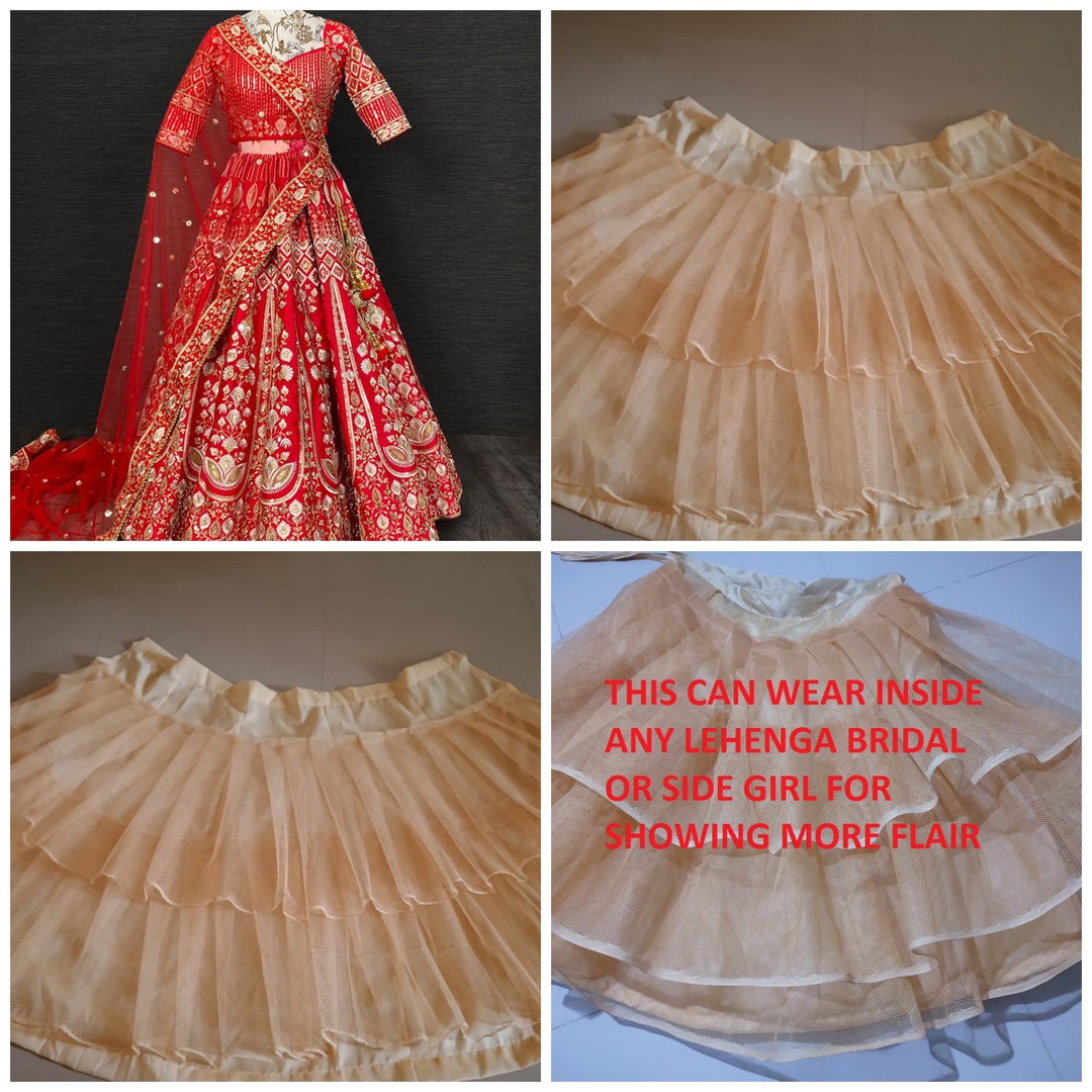 Indo Western Lengha Innerskirt. Cancan Netted Skirt. Beige Lengha or Long  Skirt Petticoat . Long Underskirt. off White Petticoat 