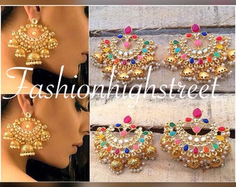 Indian Bollywood designer jhumkas, earrings, jhumki, eardrops, baali