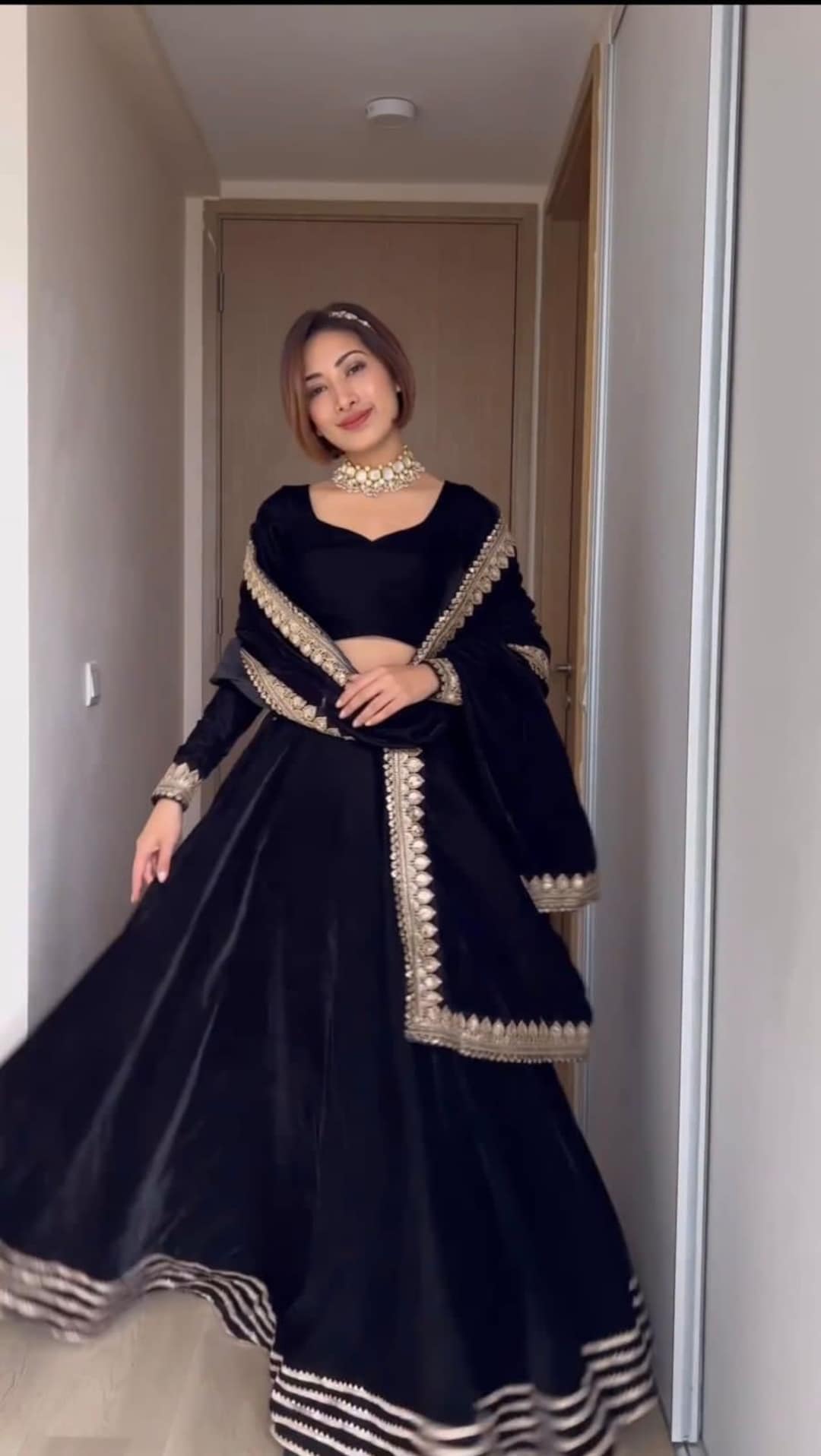 Earrings for deals black lehenga