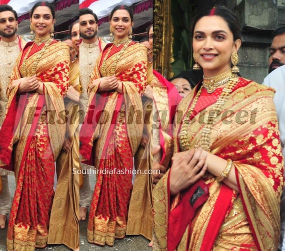 Red Net saree bollywood fête indienne ethnique Mariage Créateur Sari 
