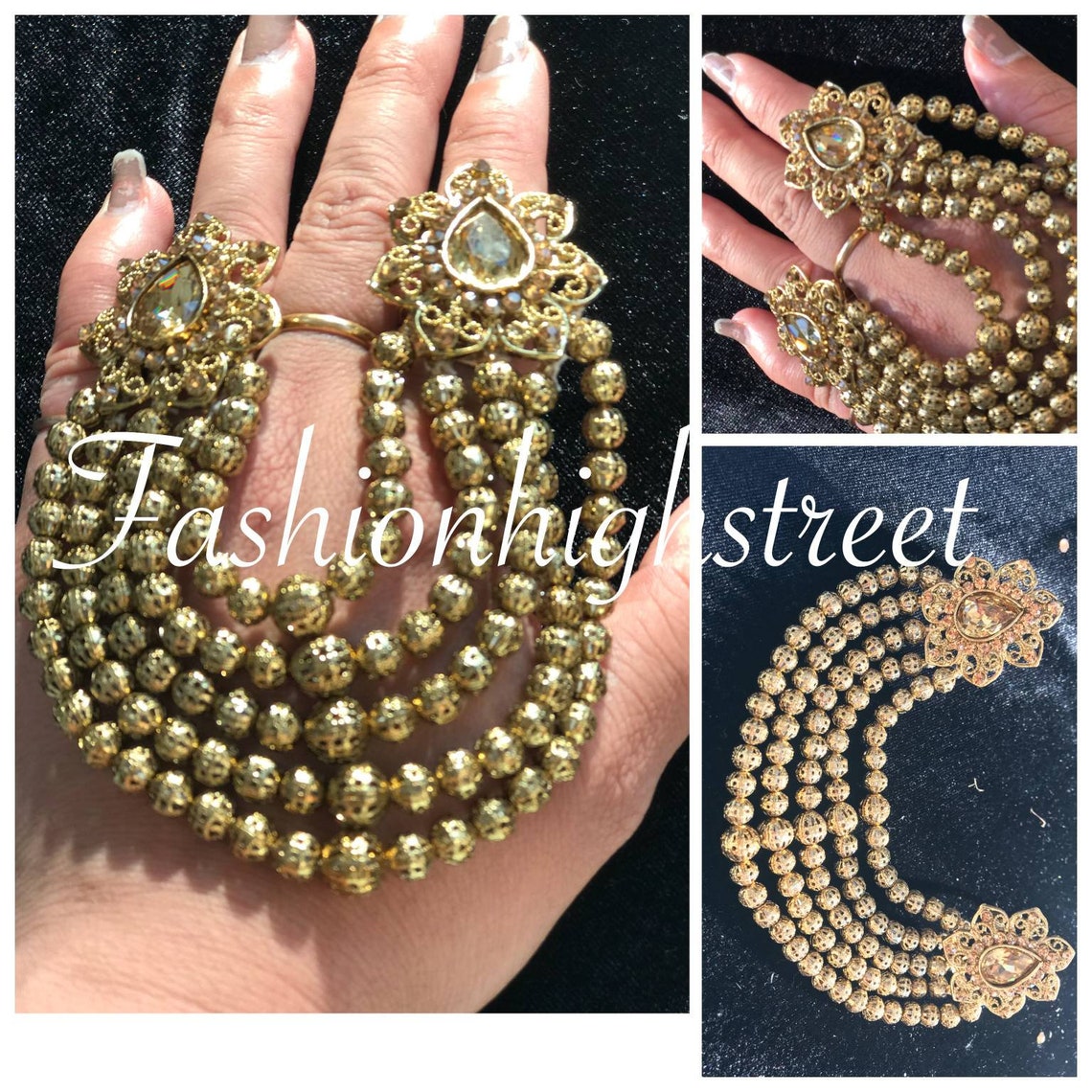 INDIAN/ PAKISTANI Jewellery 2 gold Adjustable Fingerring Etsy