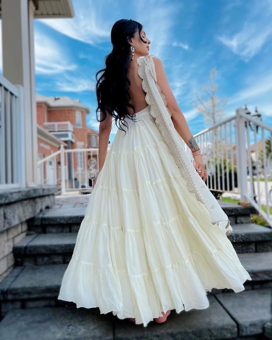 Full Flair Long Anarkali With Soft Dupatta and Embroidery Work - Etsy