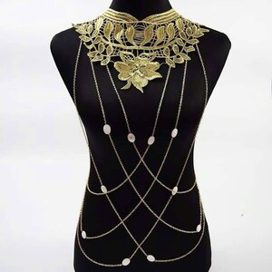 Bollywood Actress Metal Charm Crossover Harness Waist Belly Bikini Body Chain design 1