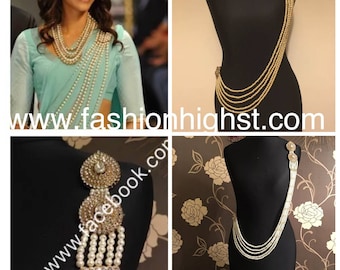 Saree brooch with long chain online clearance