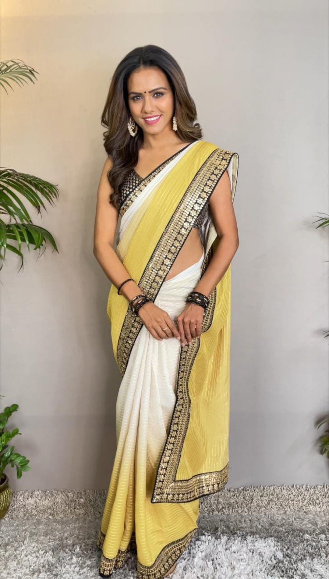 Vardha Sari para mujer de gasa de seda tejida Sari | Regalo indio de boda y  blusa sin costura