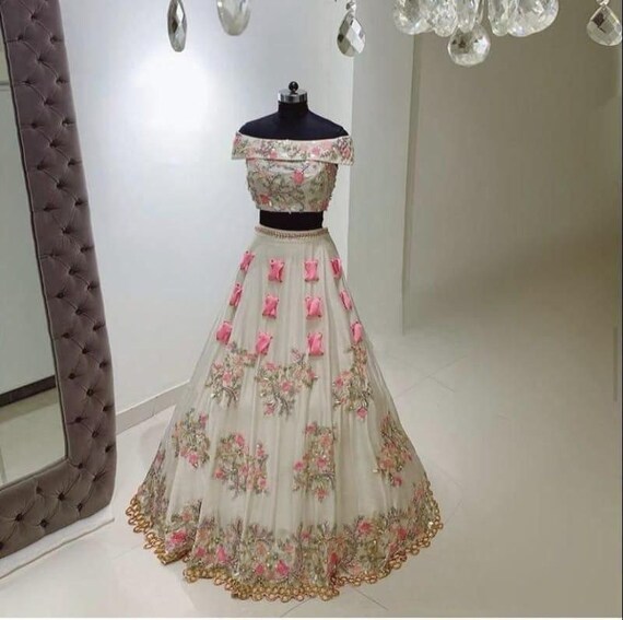 Kaira Advani in White Lehenga Choli and Heavy Embroidery Georgette