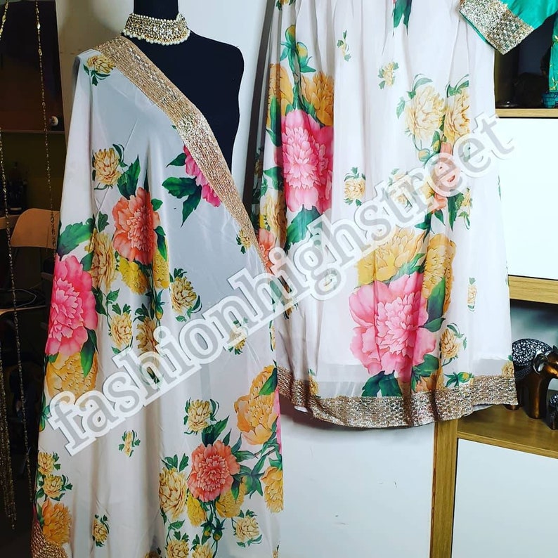Indian bollywood Designer Floral lengha ready stitched to UK size 612 USA size 410 /& Europe size 3640
