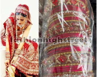 Indian Traditional red & Gold bridal bangles, bracelets, churi, chura, kangan, for both hands size 2*4, 2*6, 2*8, 2*10. Red bangles