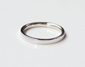 Minimalist Platinum Ring: 900/950 Stackable Band