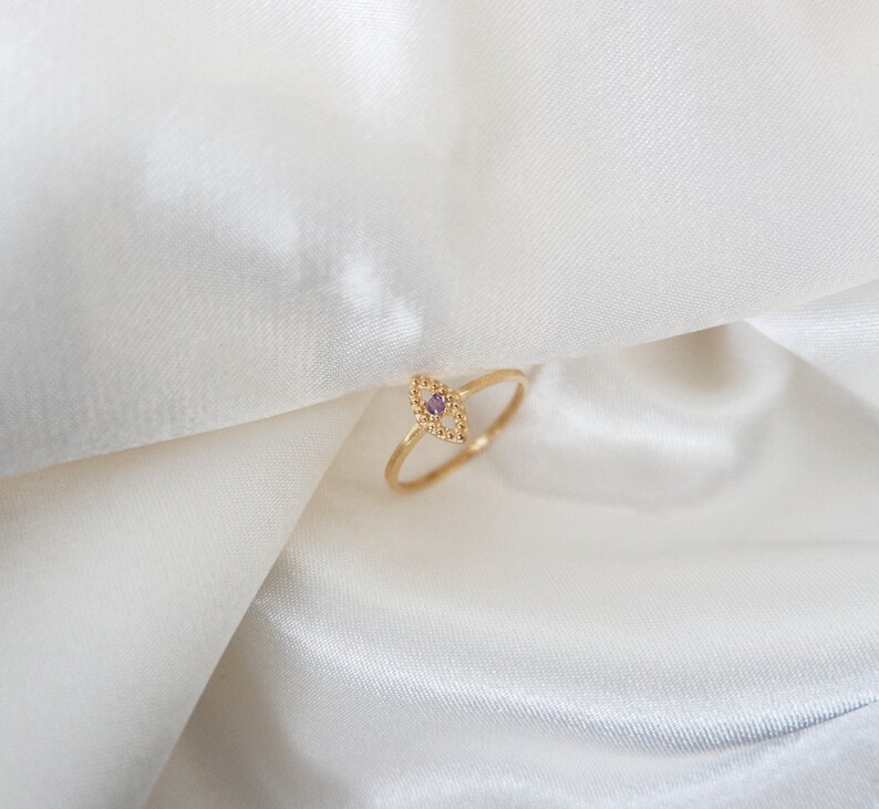 Solid 14k Gold Amethyst Ring Dainty Amethyst Ring 925 Sterling Silver Amethyst Ring Dainty Amethyst Ring Stacking Amethyst Ring Dainty Ring