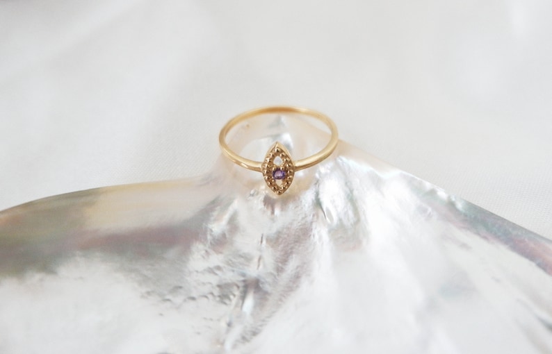 Solid 14k Gold Amethyst Ring Dainty Amethyst Ring 925 Sterling Silver Amethyst Ring Dainty Amethyst Ring Stacking Amethyst Ring Dainty Ring