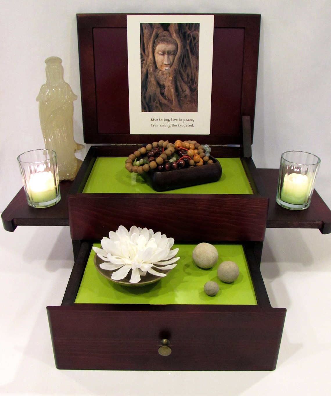 Buddhist Meditation Home Altar/shrine Wooden 2 Levels Etsy