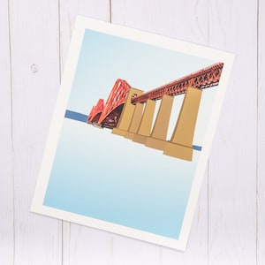 Forth Rail Bridge Signed Limited Edition Print/ Scotland Illustrative Graphic Art Poster / Fine Art Graphic Print