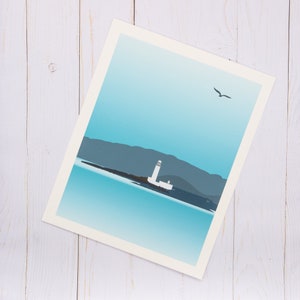 Impresión de edición limitada firmada del faro de Lismore / Impresión gráfica de 8 x 10 del faro de Oban / Scotland Fine Art
