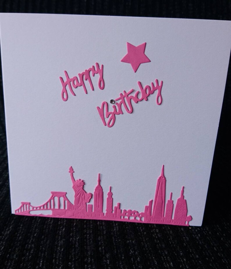 New York Skyline Birthday Card Etsy UK