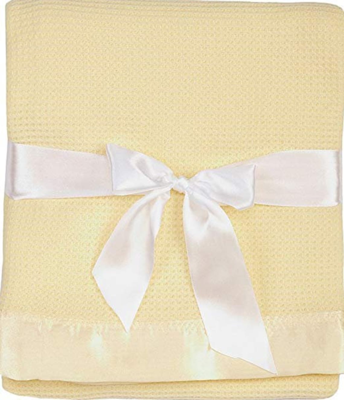 Waffle Weave Baby Blanket with Satin Nylon TrimPink Blue Etsy