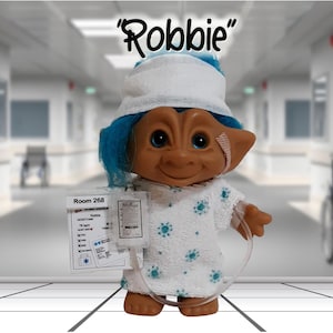 Vintage OOAK Treasure Troll with Wishstone Hospital Patient Doll
