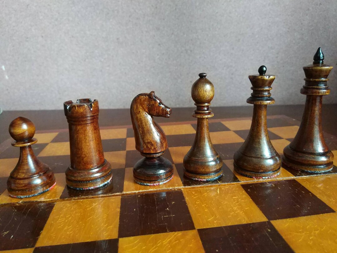 Soviet Wooden Chess 50s Original Chess Set - Etsy