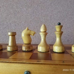 Small USSR chess, chess set in normal vintage condition