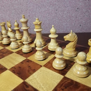 Norwegian chess pieces , circa 1980s. Vintage chess pieces in wooden box, Vintage chess , Chess in box, Chess pieces , No board!!!