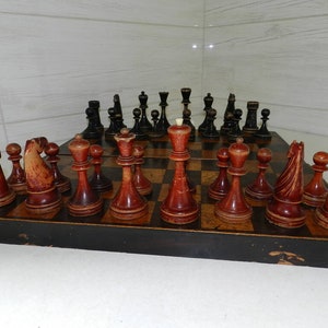 Vintage Botvinnik Tournament Schach Set: UdSSR Holz Schachfiguren
