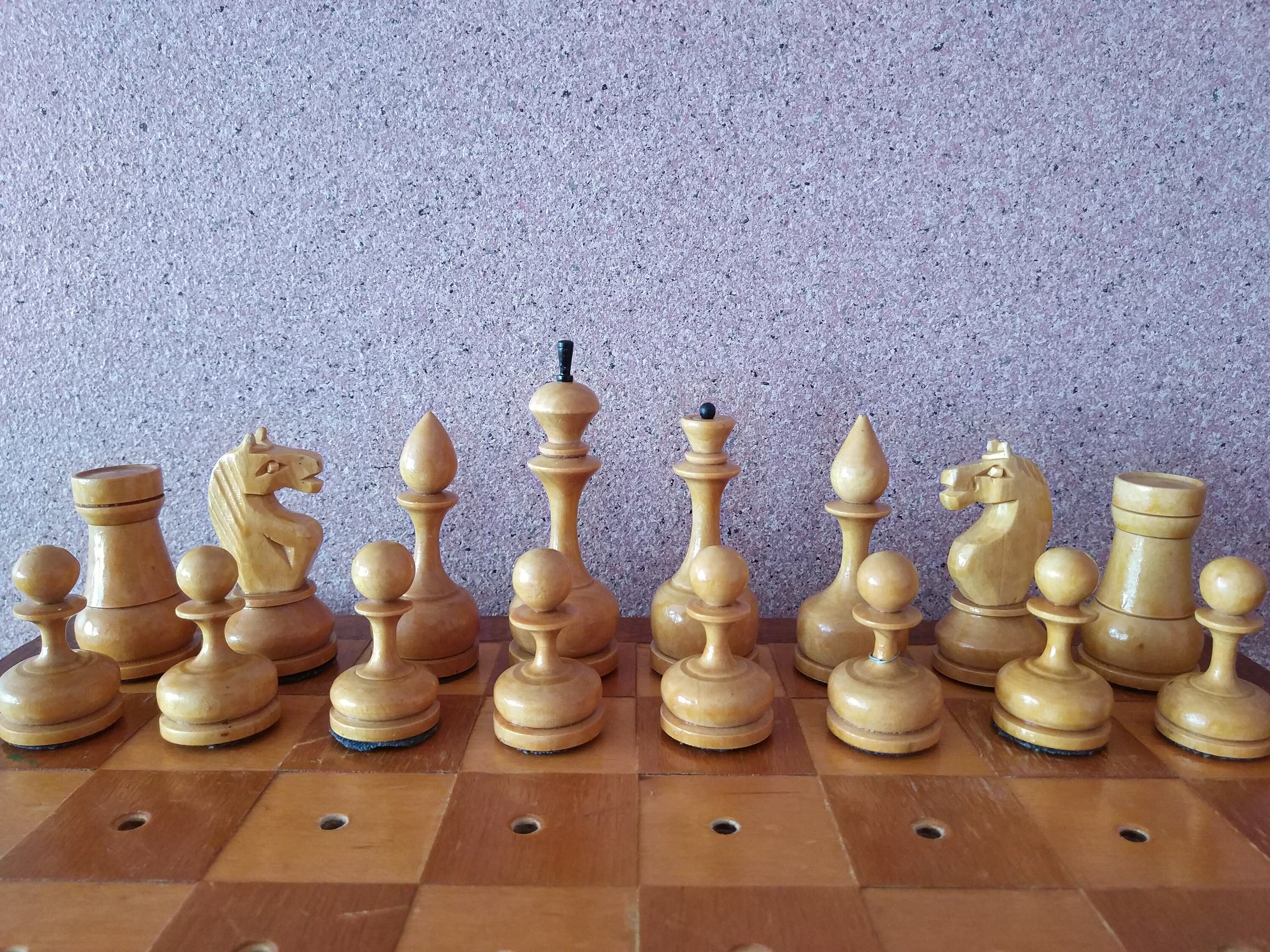 Solid Wooden Chess Set for the Blind and Visually Impaired - 3.75