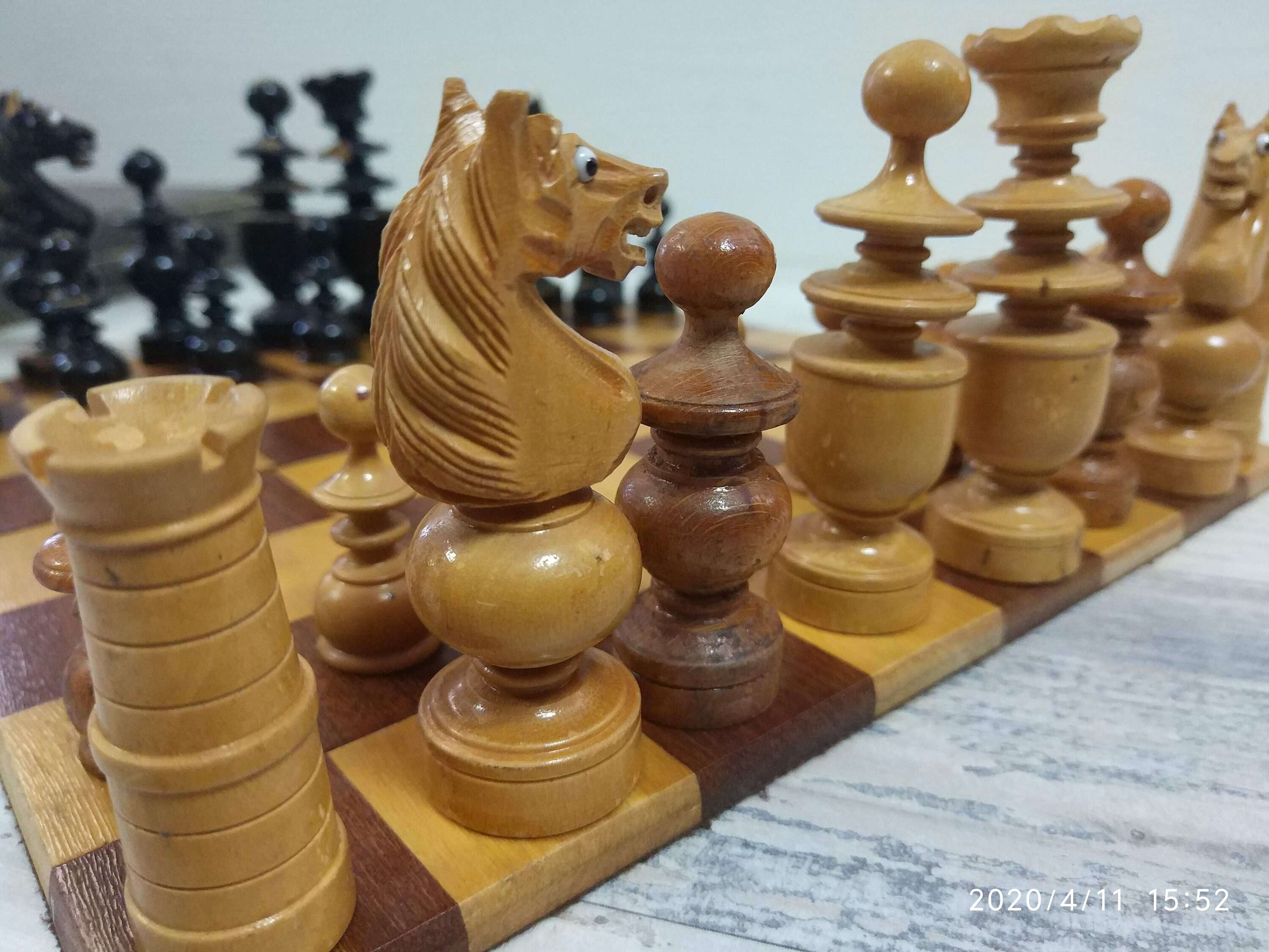 Wooden Chess Pieces - French Metro Antiques