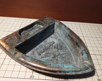 Vintage Ashtray, Aluminum Ashtray, Sputnik 3, Soviet Space