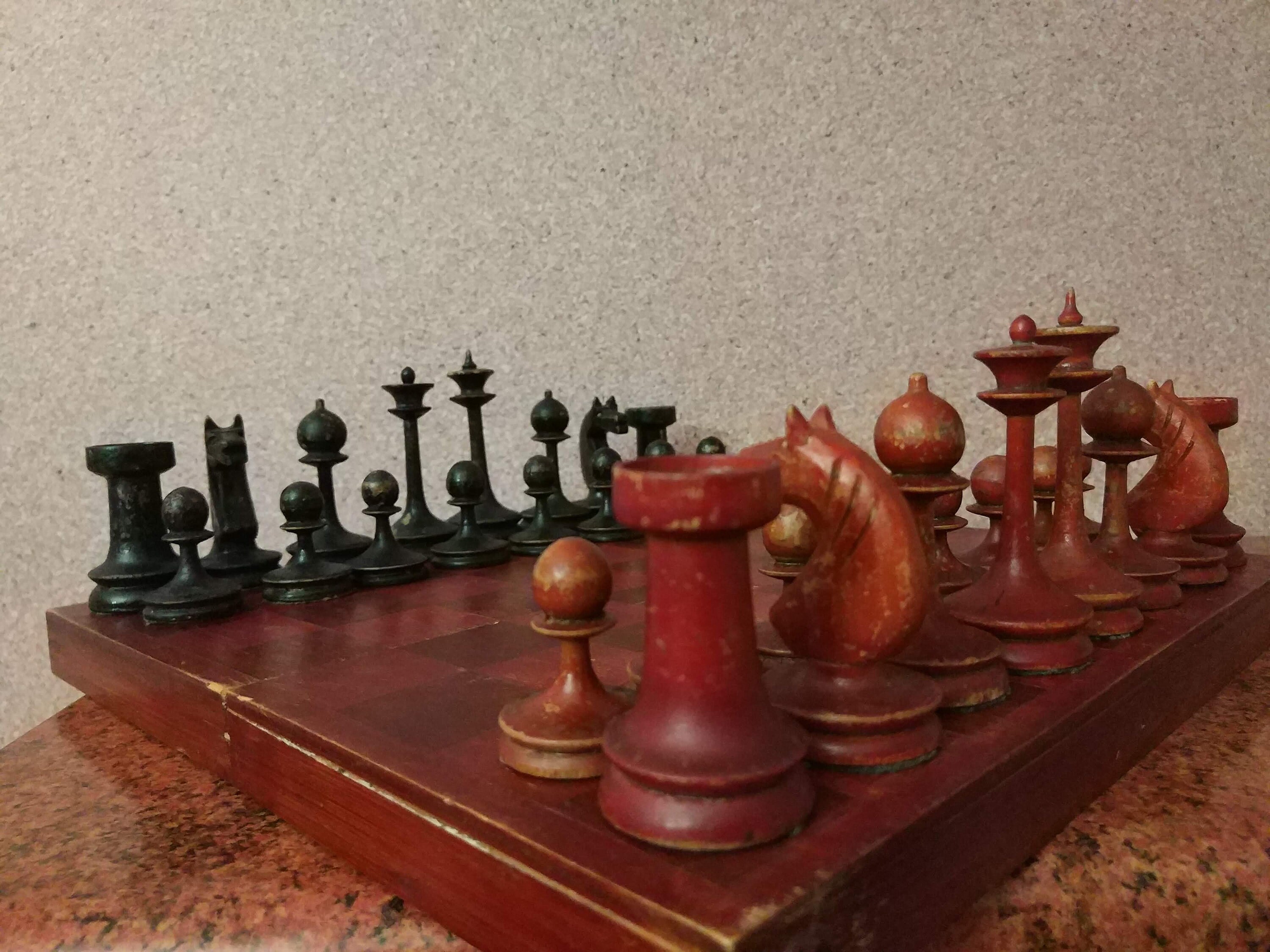 Antique soviet chess set Old russian vintage wooden chess game Etsy