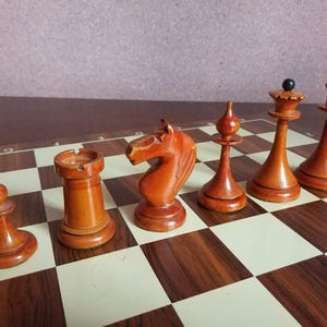 Latvian chessmen, Chess USSR, wooden chess, vintage chess, gift, wooden chess, original chess 1950s GULAG