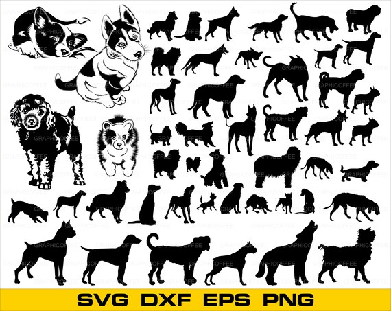 Dog SVG Bundle Dog SVG Clipart Dog Cut Files For | Etsy