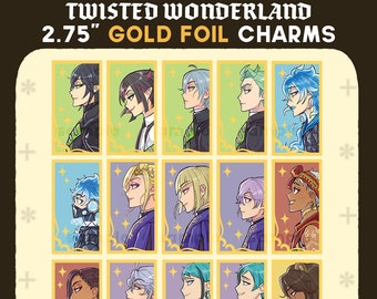 LAST CHANCE - Twisted Wonderland Gold Foil Acrylic Charms/Keychains
