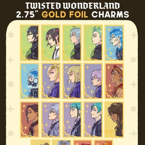 LAST CHANCE - Twisted Wonderland Gold Foil Acrylic Charms/Keychains