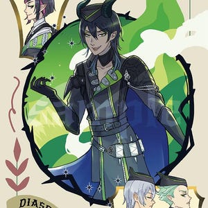 TWISTED WONDERLAND Diasomnia Lilia Silver Malleus Sebek Impresión artística/póster de 8,5 x 11 pulgadas