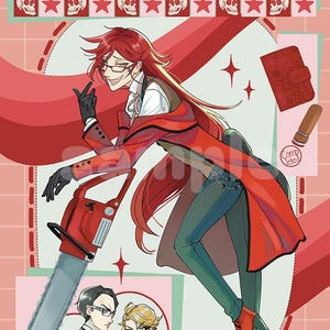 BLACK BUTLER/KUROSHITSUJI Grell Sutcliff 8.5x11&quot; Art Print/Poster
